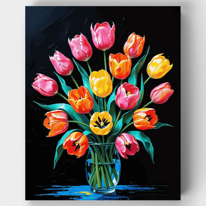 Vibrant Tulips Bouquet - Paint by Numbers Kit
