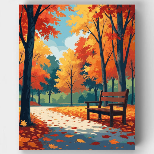 Autumn Park Pathway - Paint by Numbers Kit