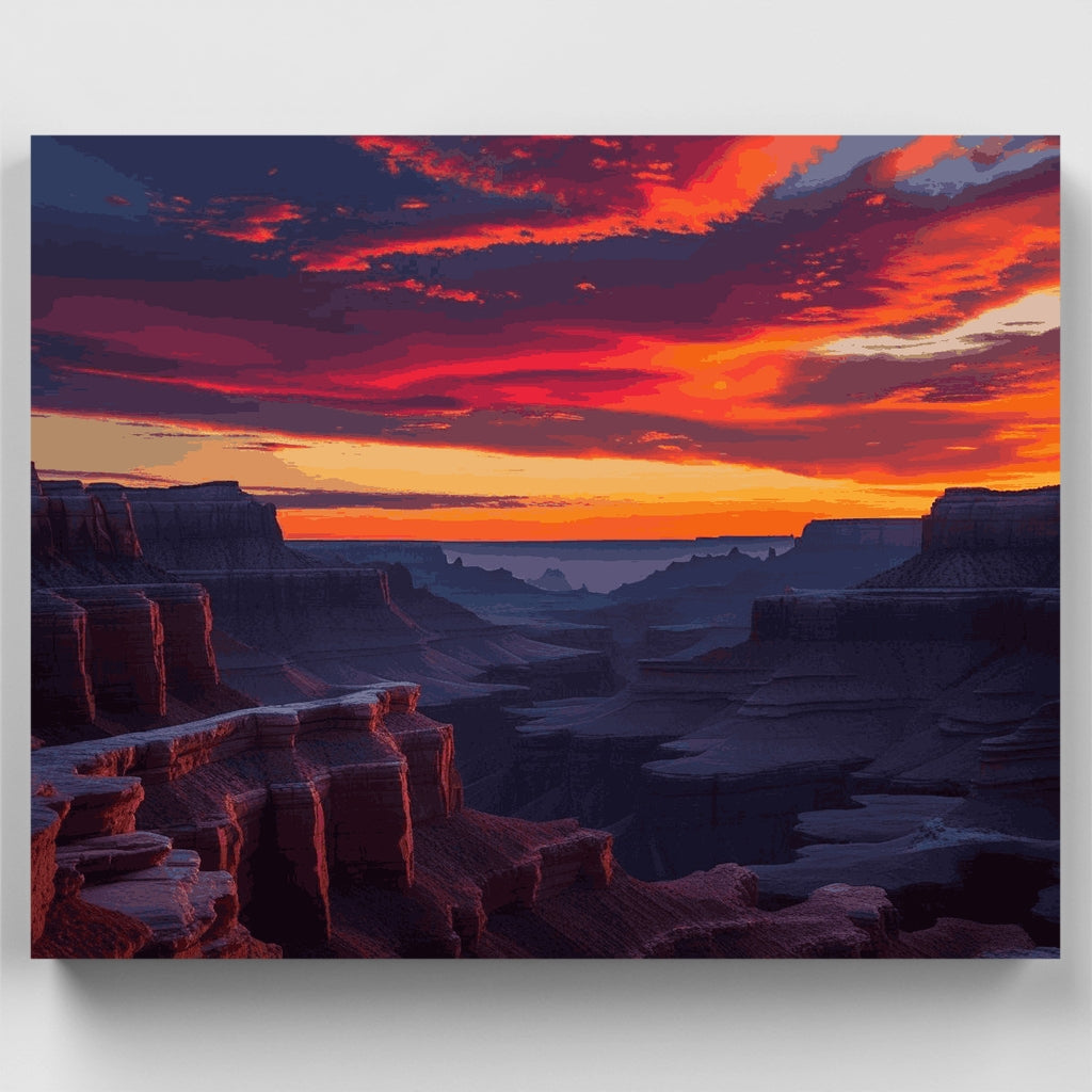 Atardecer en el cañón del desierto - Kit de pintura por números — Estándar