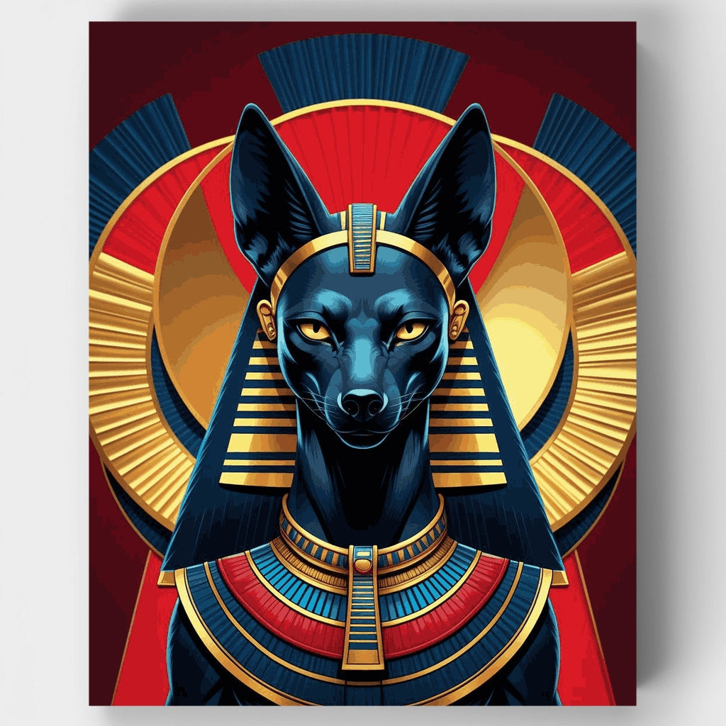 Kit de pintura por números del dios egipcio Anubis — Estándar