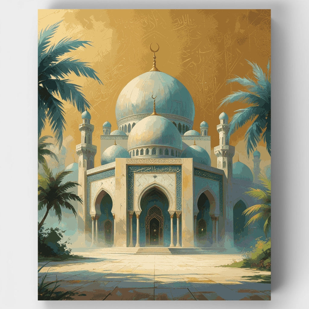 Mezquita majestuosa al atardecer - Kit de pintura por números — Estándar