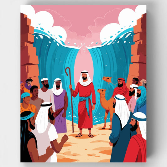 Moses Parting the Red Sea - Paint by Numbers Kit