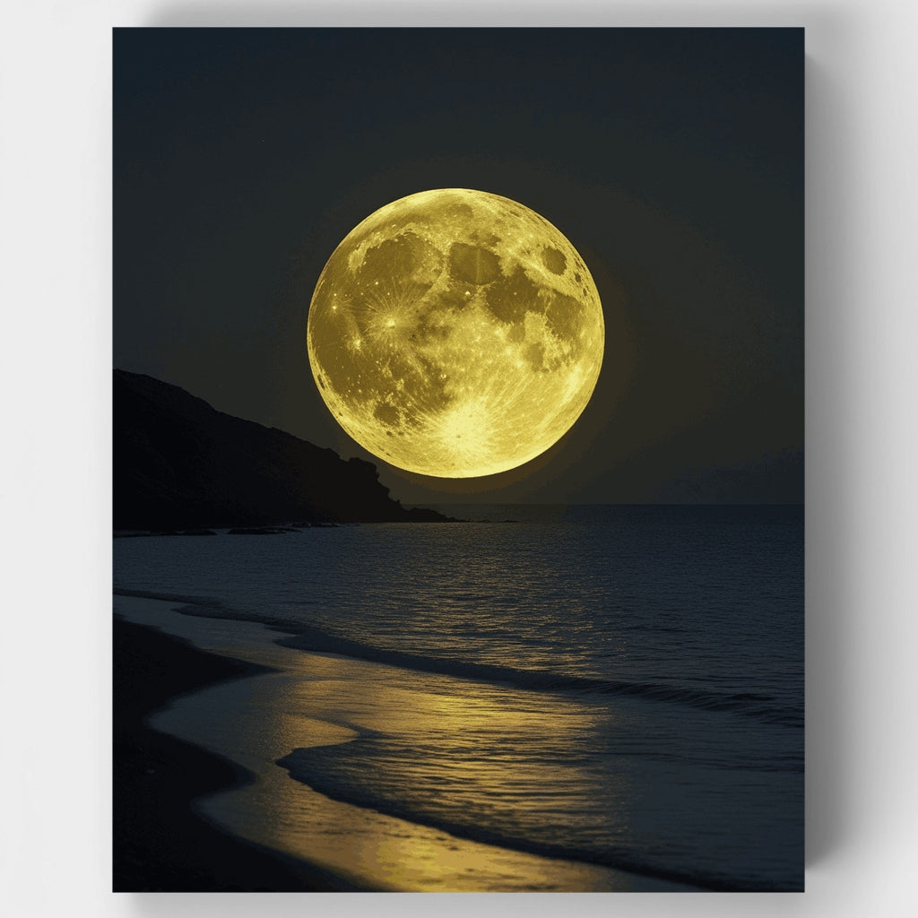 Amanecer dorado sobre el océano - Kit de pintura por números — Estándar