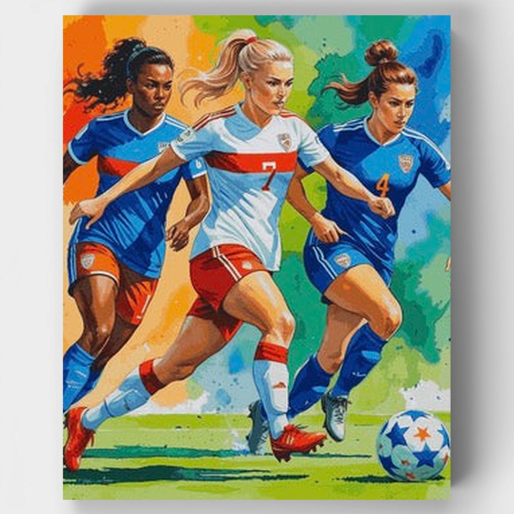 Campeonas de fútbol femenino - Kit de pintura por números — Estándar
