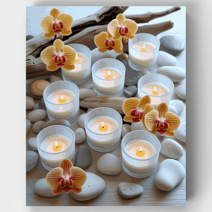 Zen Orchid Spa Candles - Paint by Numbers Kit
