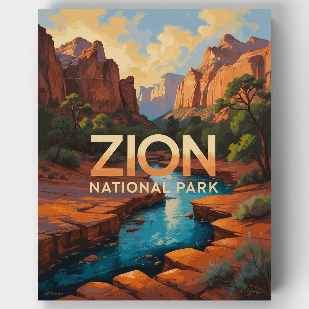Cañón del Río Zion - Kit de pintura por números — Estándar