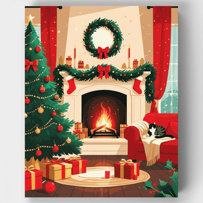 Festive Fireside Christmas - Paint by Numbers Kit