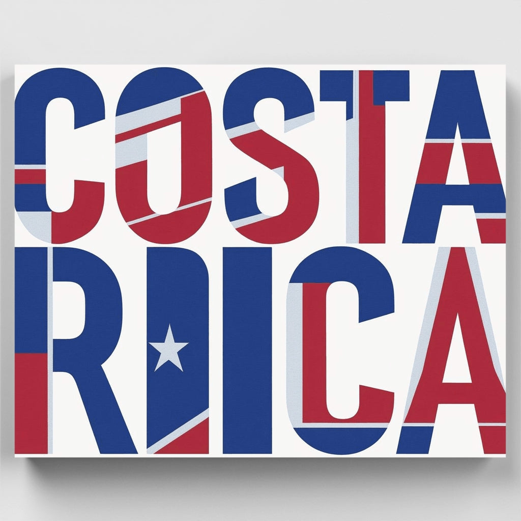 Kit de pintura por números - Tipografía de la bandera de Costa Rica — Estándar
