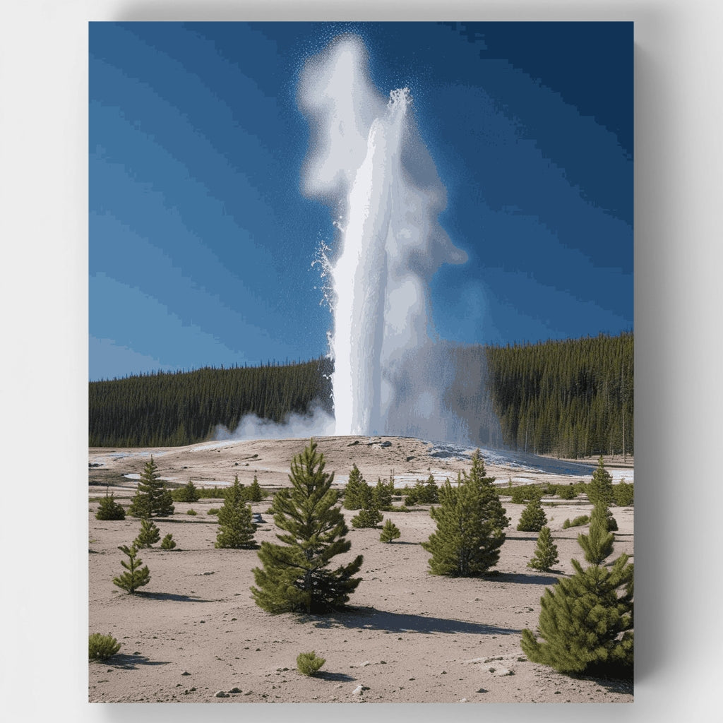 Géiser Old Faithful, Yellowstone - Kit de pintura por números — Estándar