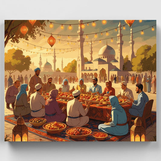 Ramadan Feast Under Lantern Light - Paint by Numbers Kit
