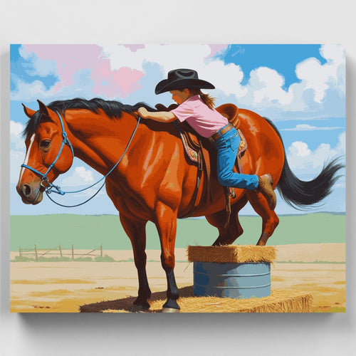 Mounting the Horse - Paint by Numbers Kit