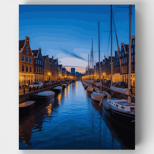 Amsterdam Canal Evening - Paint by Numbers Kit