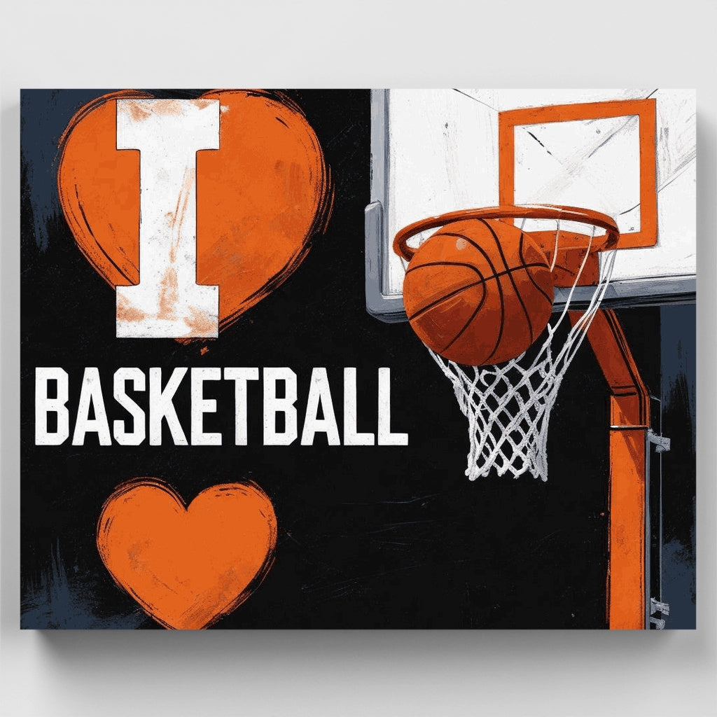 Kit de pintura por números: Illinois Basketball Love — Estándar