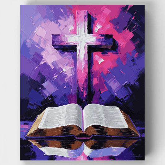 Cross and Bible - Paint by Numbers Kit