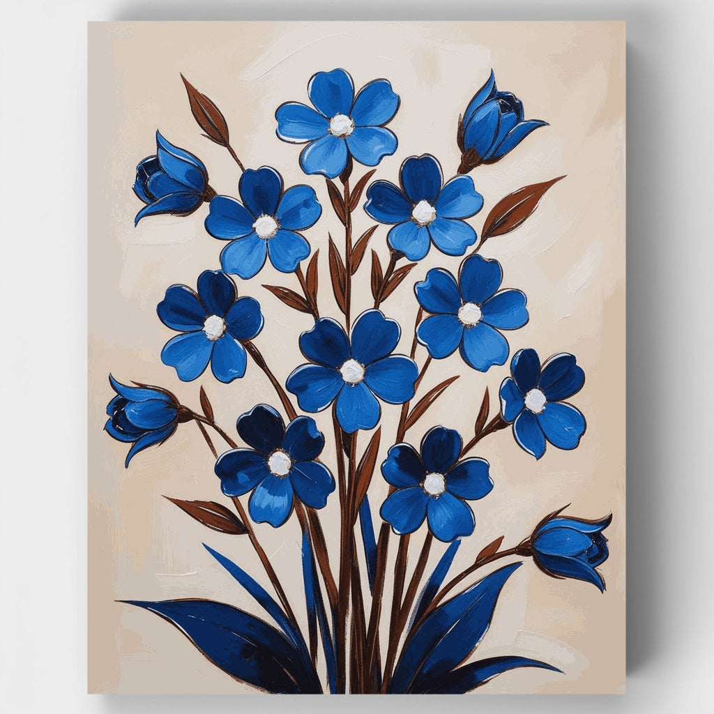 Ramo de margaritas azules - Kit de pintura por números — Estándar
