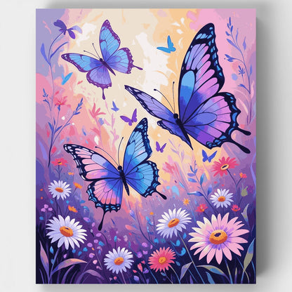Butterfly Garden with Daisies - Paint by Numbers Kit