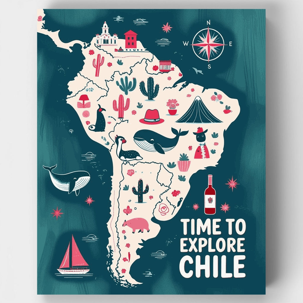 Chile Travel Map - Paint by Numbers Kit