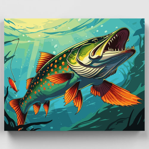 Northern Pike Fishing Adventure - Paint by Numbers Kit