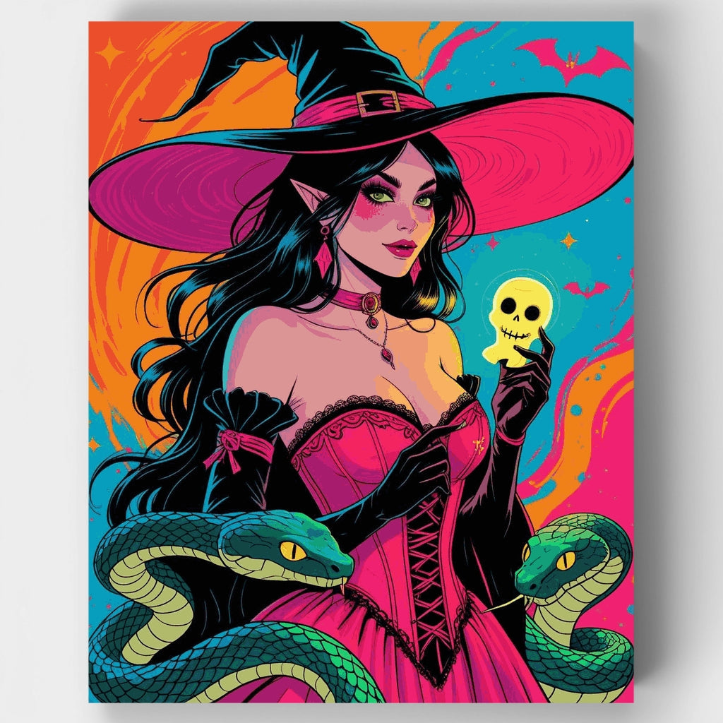 Bruja encantadora con serpientes - Kit de pintura por números — Estándar