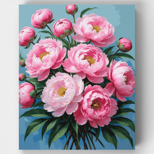 Pink Peonies Bouquet - Paint by Numbers Kit