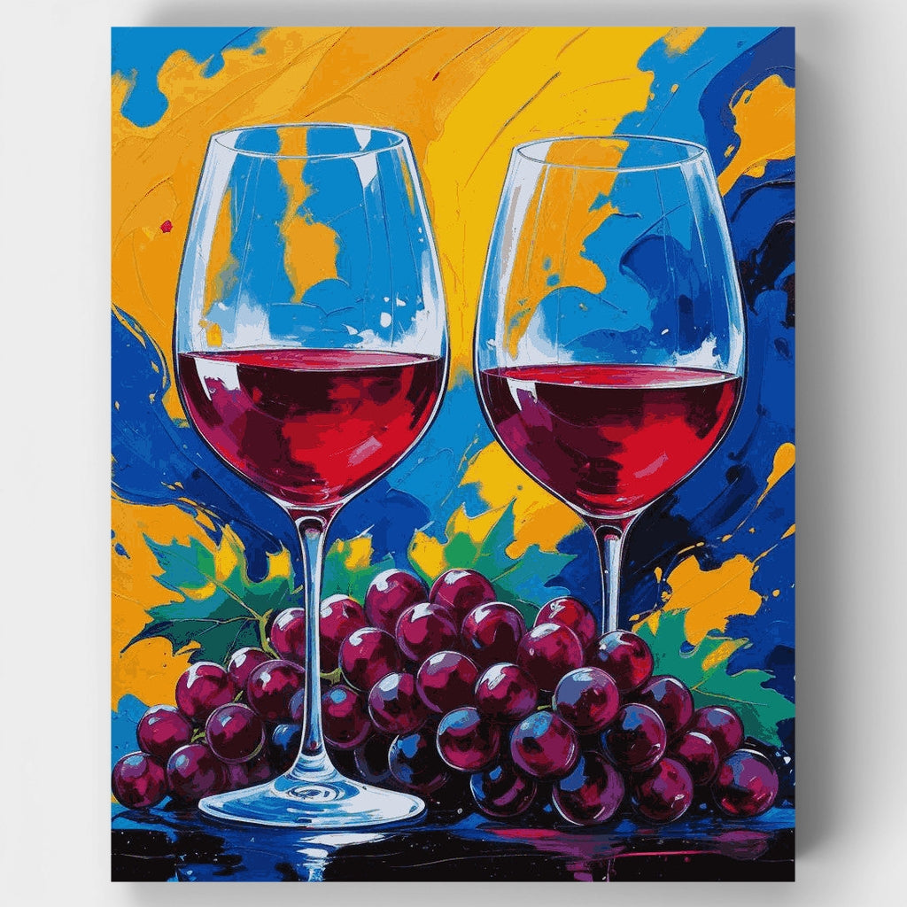 Vino y uvas - Kit de pintura por números — Estándar