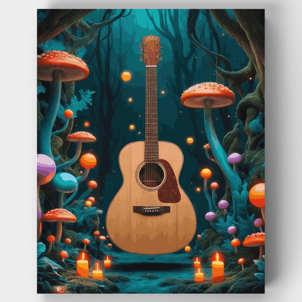 Bosque de guitarras encantado - Kit de pintura por números — Estándar