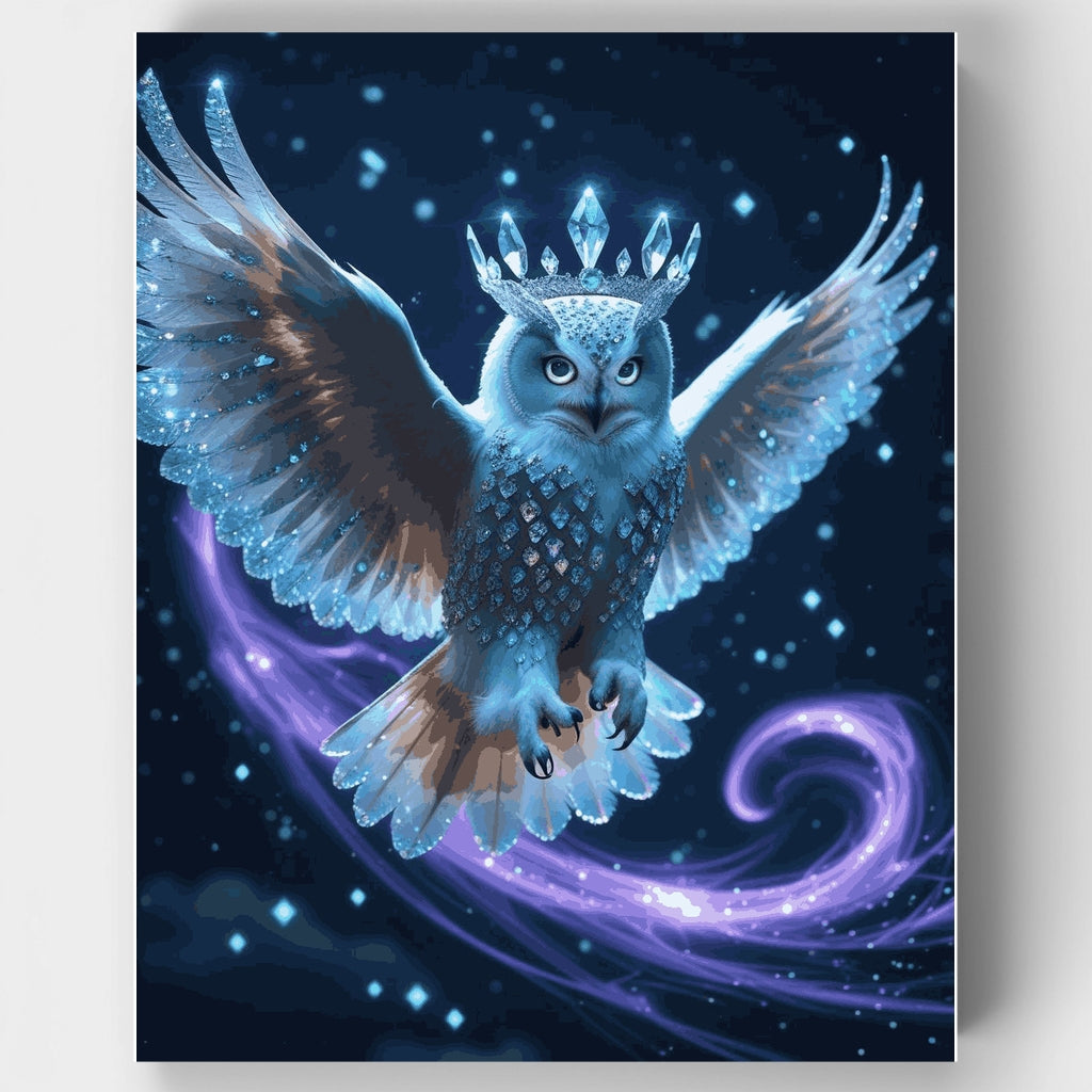 Majestic Crystal Crown Owl - Paint by Numbers Kit