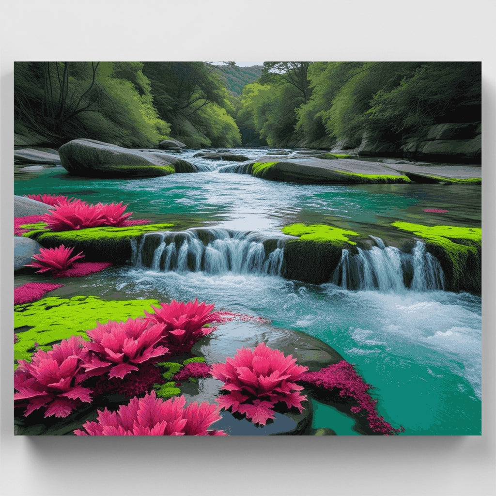 Kit de pintura por números - Arroyo del bosque encantado — Estándar