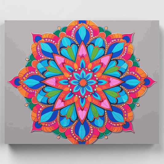 Colorful Mandala Burst - Paint by Numbers Kit