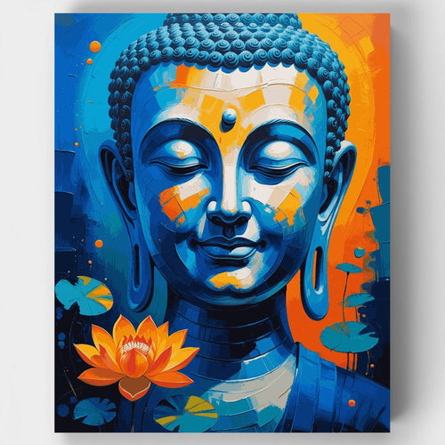 Blue Buddha with Lotus - Paint by Numbers Kit