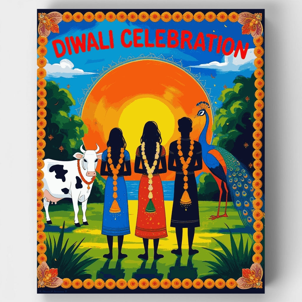 Celebración de Diwali - Kit de pintura por números — Estándar