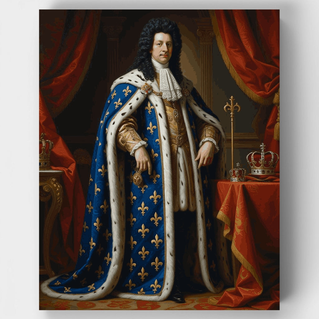 Retrato real con túnicas de coronación azules - Kit de pintura por números — Estándar