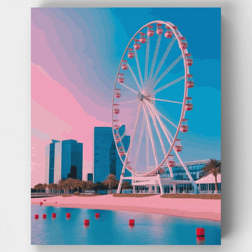 Dubai Ferris Wheel Cityscape - Paint by Numbers Kit