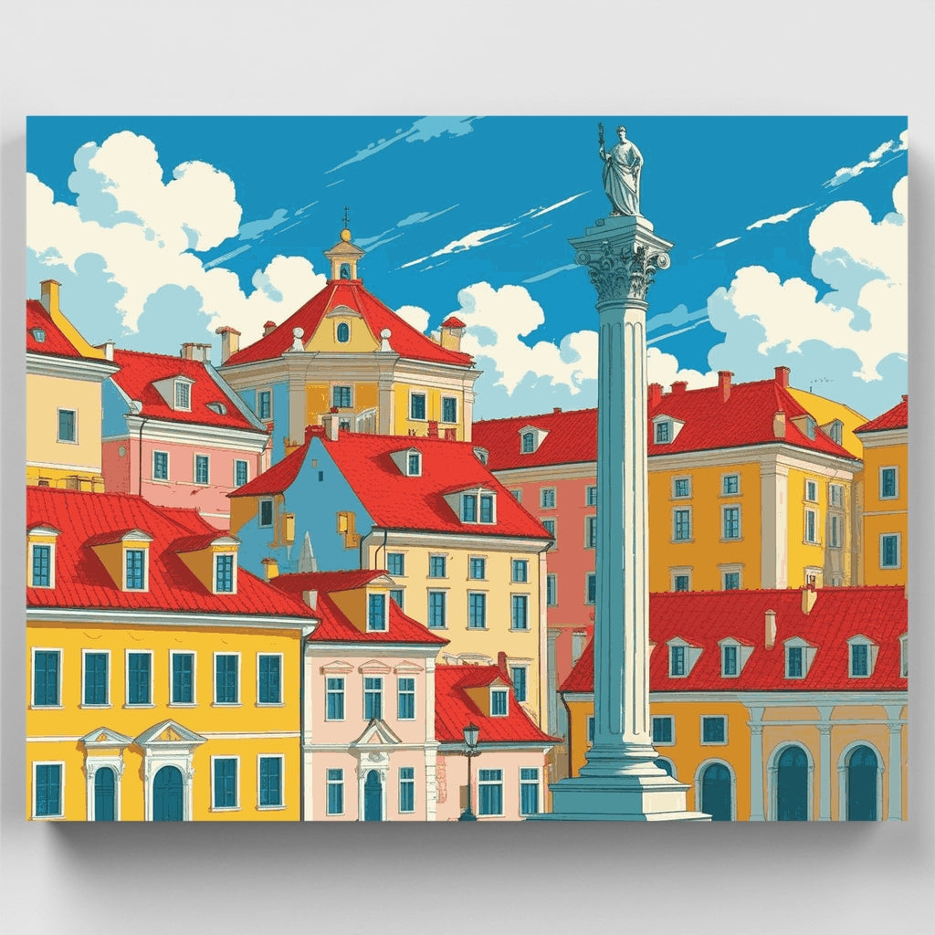 European Town Square - Paint by Numbers Kit