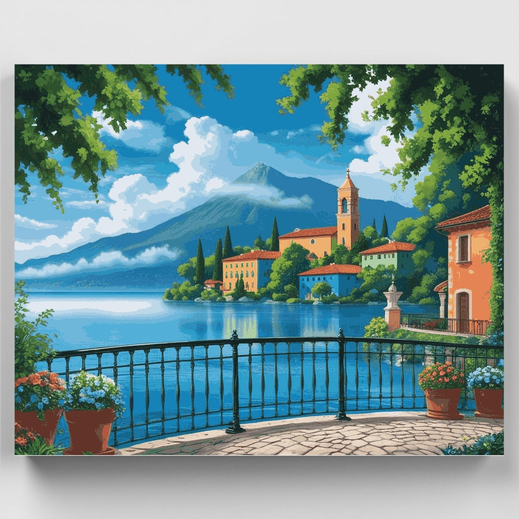 Italian Lake Village - Paint by Numbers Kit
