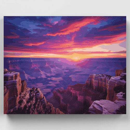 Grand Canyon Purple Sunset Vista - Paint by Numbers Kit