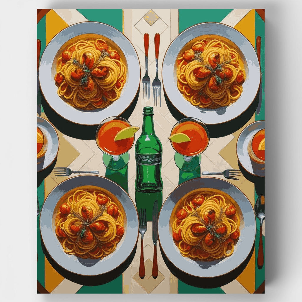 Festín de pasta italiana - Kit de pintura por números — Estándar