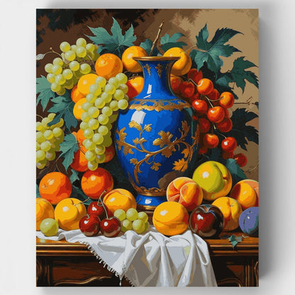 Classic Fruit and Blue Vase - Paint by Numbers Kit