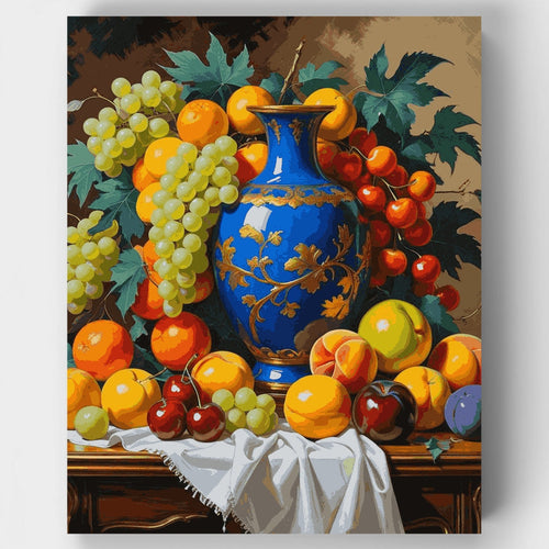 Classic Fruit and Blue Vase - Paint by Numbers Kit