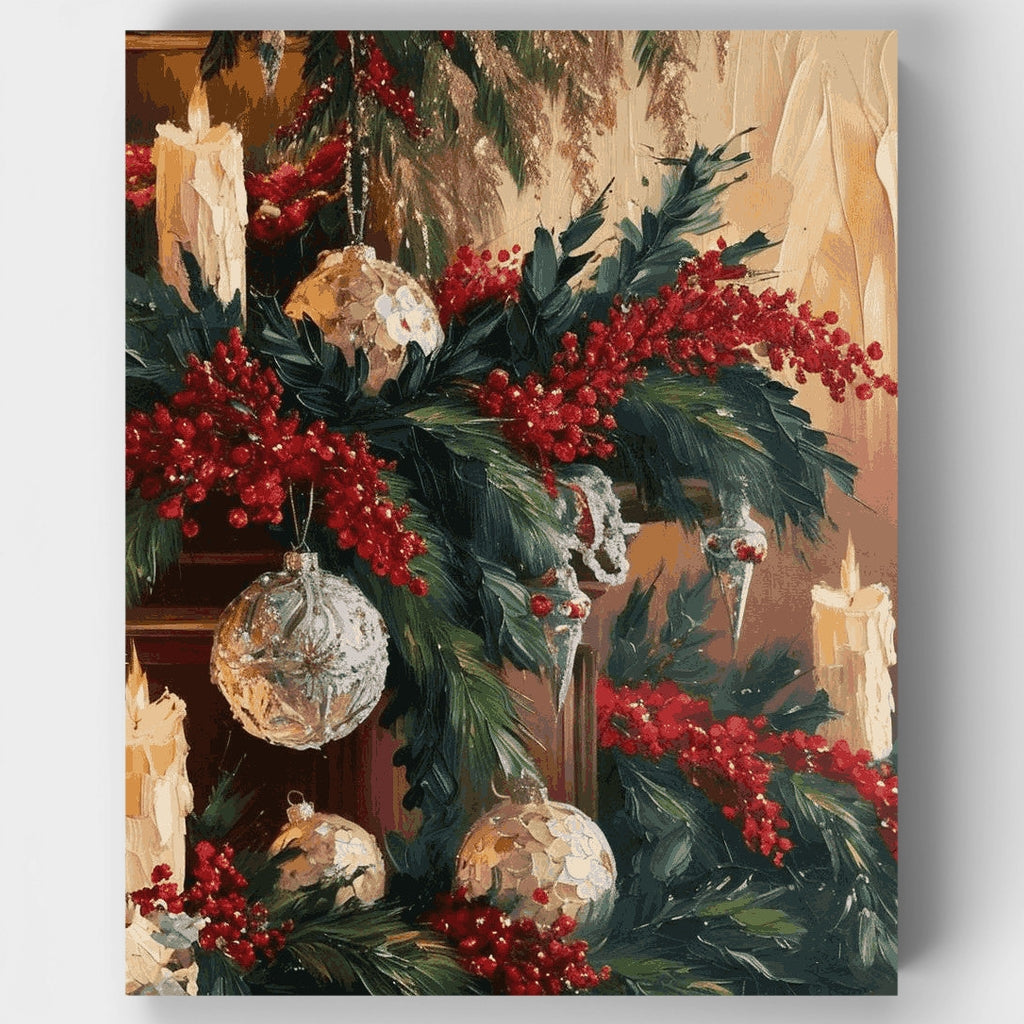 Elegancia festiva navideña - Kit de pintura por números — Estándar