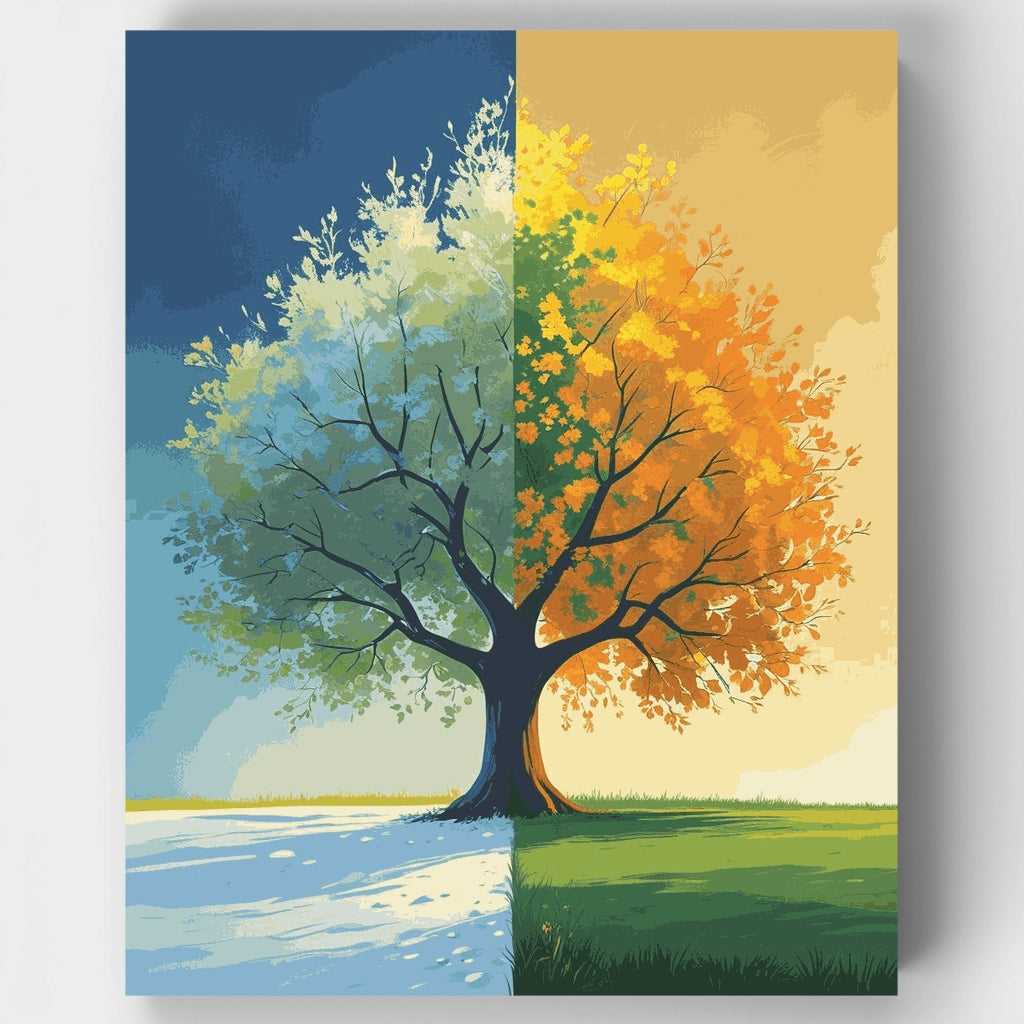 Árbol de dos estaciones - Kit de pintura por números — Estándar