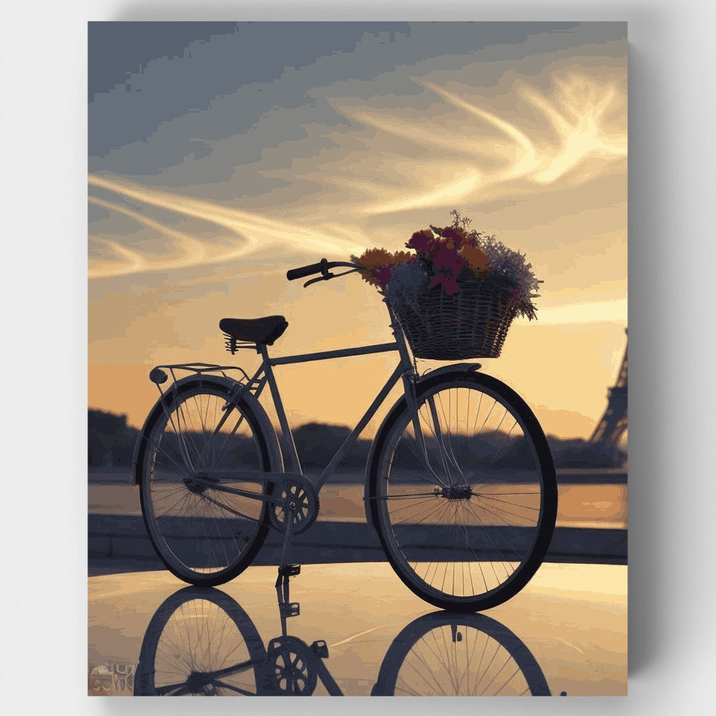 Romance en bicicleta en París - Kit de pintura por números — Estándar