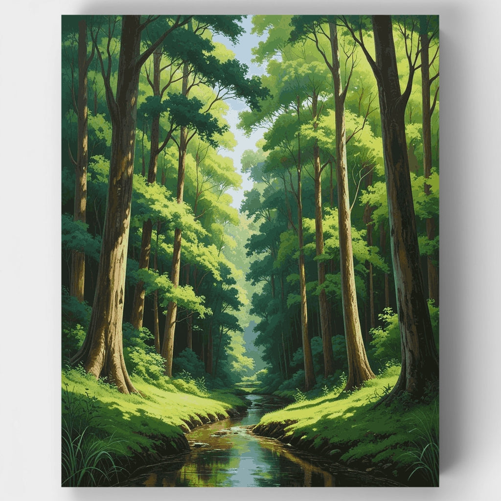 Kit de pintura por números - Sendero del arroyo en el bosque sereno — Estándar