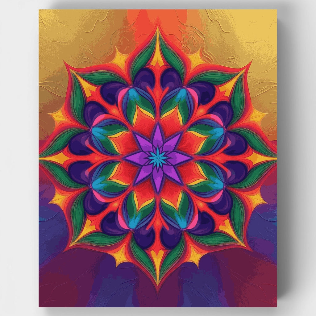 Kit de pintura por números - Mandala caleidoscopio radiante — Estándar