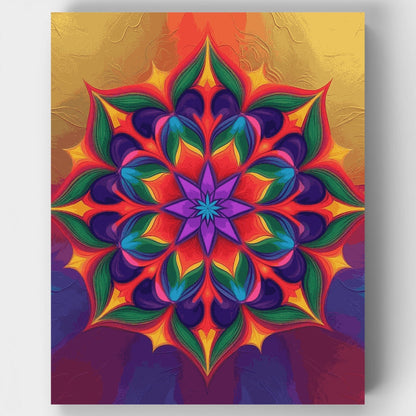 Radiant Kaleidoscope Mandala - Paint by Numbers Kit