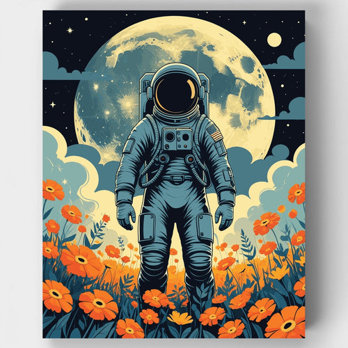 Astronaut in Poppy Field - Paint by Numbers Kit