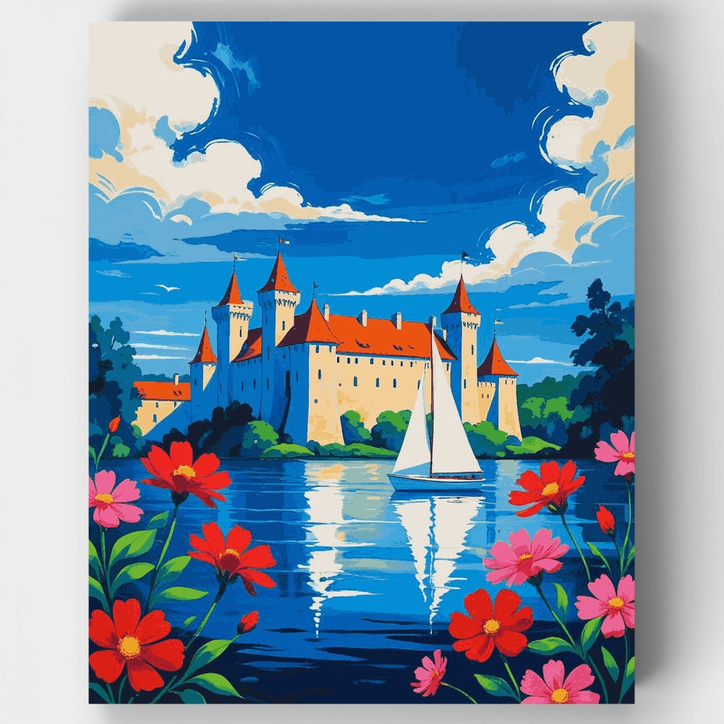 Fairytale Castle by the Lake - Paint by Numbers Kit