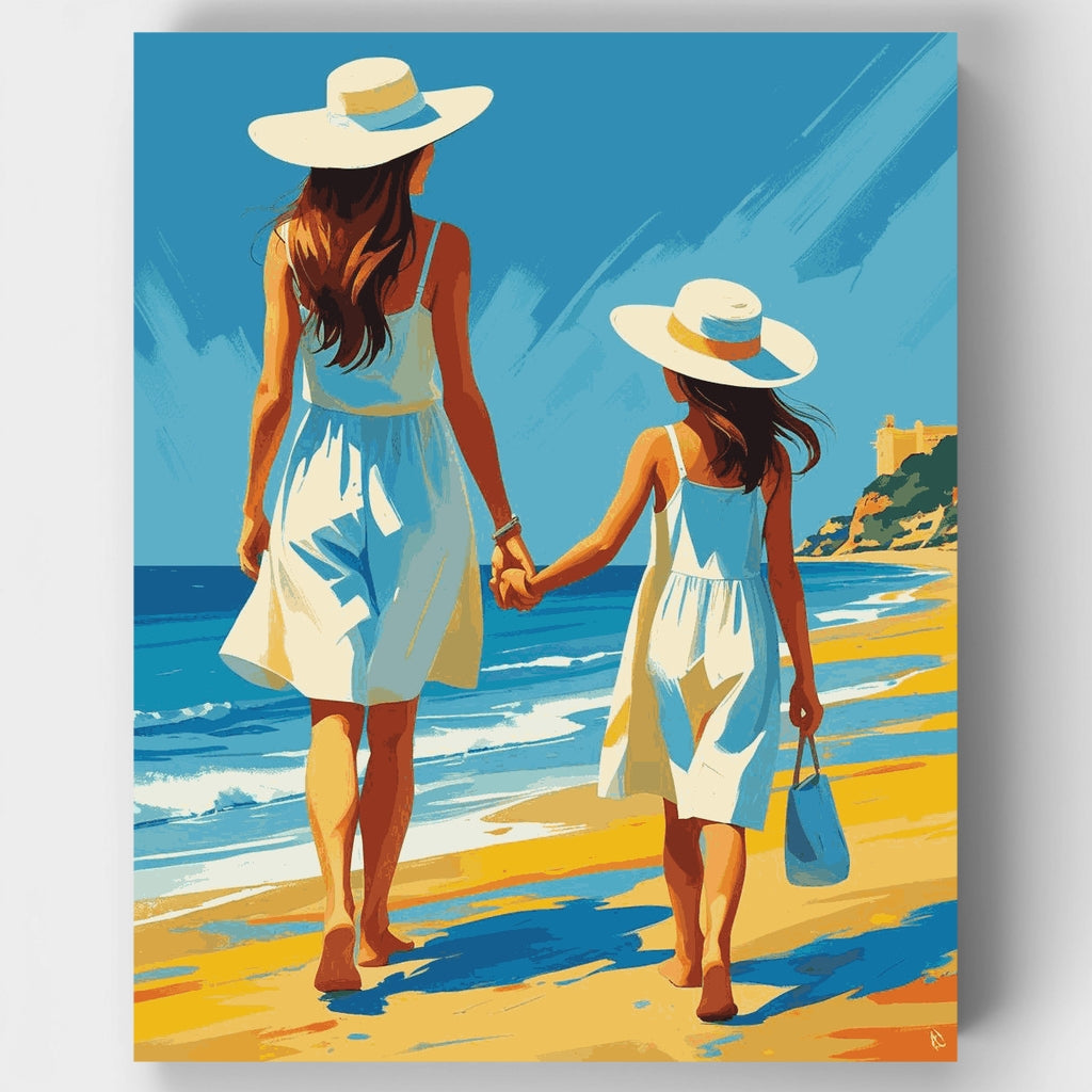 Paseo por la playa juntos - Kit de pintura por números — Estándar