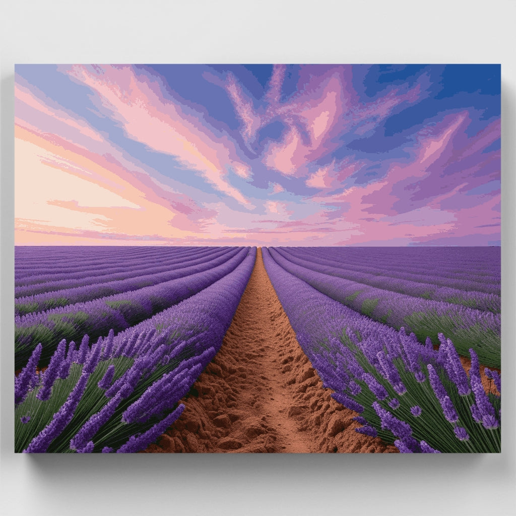 Lavender Field Sunset - Paint by Numbers Kit