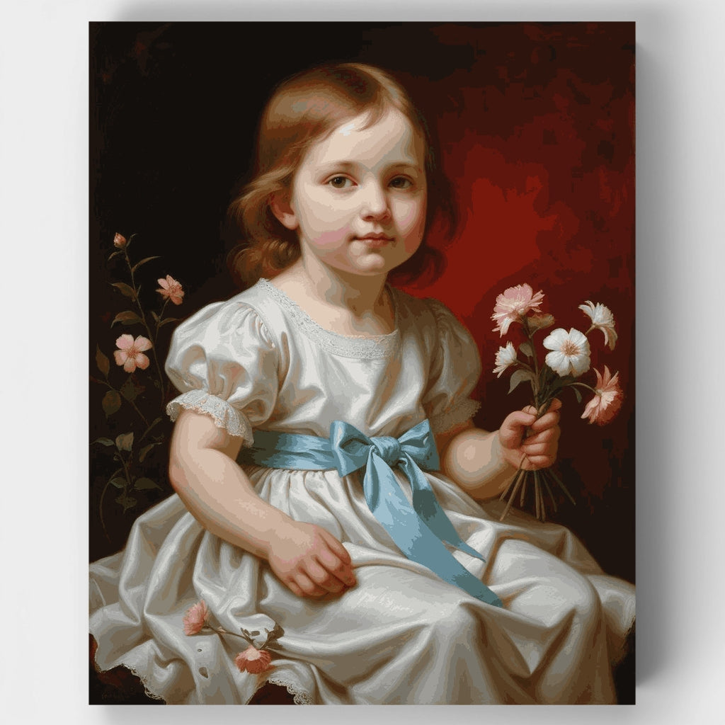 Child with Flowers - Paint by Numbers Kit
